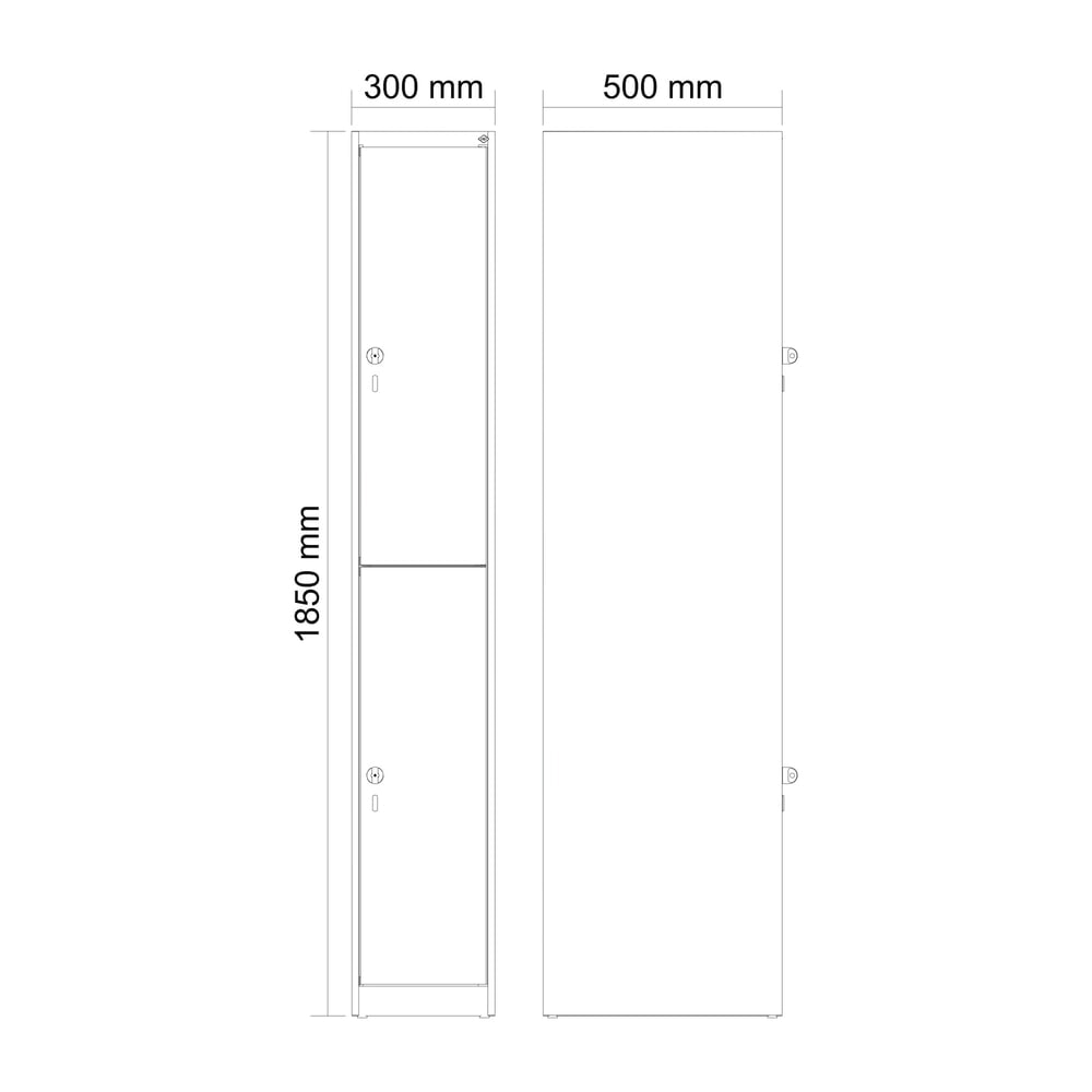 C+P Doppelstock-Spind Classic PLUS, 1 Abteil, HxBxT 1.850 x 300 x 500 mm, lichtgrau, clowngrün, Zylinderschloss, 2 Fächer Produktabbildung Nr. 8: C+P Doppelstock-Spind Classic PLUS, 1 Abteil, HxBxT 1.850 x 300 x 500 mm, lichtgrau, clowngrün, Zylinderschloss, 2 Fächer