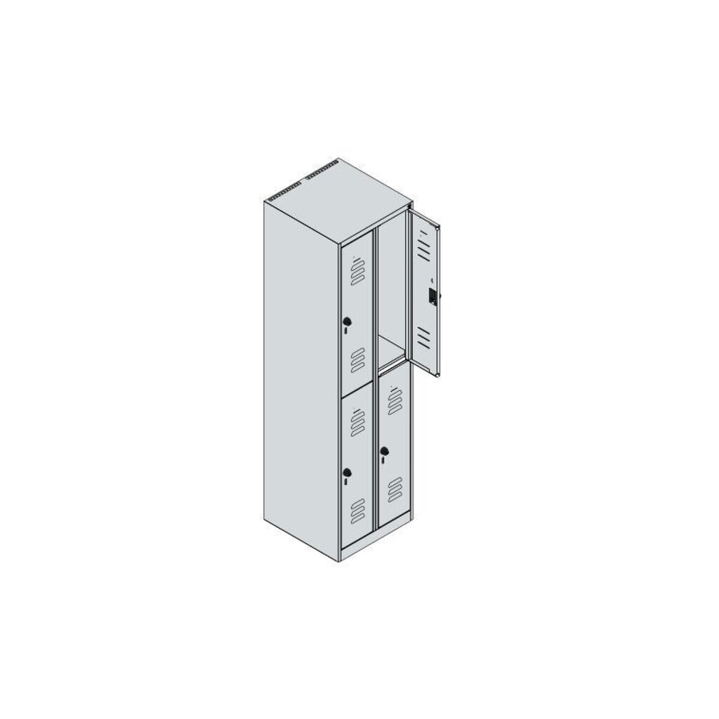 C+P Doppelstock-Spind Classic PLUS, 2 Abteile, HxBxT 1.850 x 500 x 500 mm, lichtgrau, anthrazitgrau, Zylinderschloss, 4 Fächer Produktabbildung Nr. 8: C+P Doppelstock-Spind Classic PLUS, 2 Abteile, HxBxT 1.850 x 500 x 500 mm, lichtgrau, anthrazitgrau, Zylinderschloss, 4 Fächer