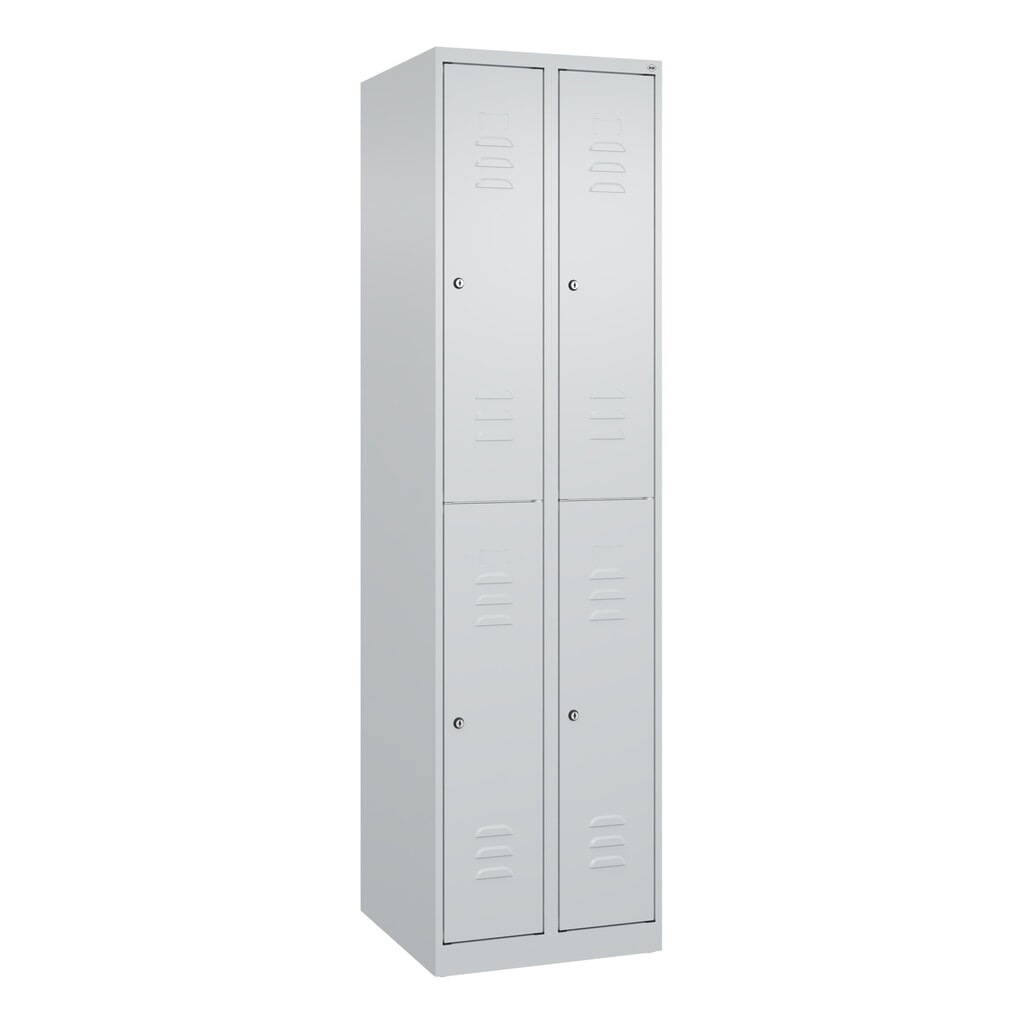 Produktabbildung Nr. 9: C+P Doppelstock-Spind Classic PLUS, 2 Abteile, HxBxT 1.850 x 500 x 500 mm, lichtgrau, lichtgrau, Zylinderschloss, 4 Fächer