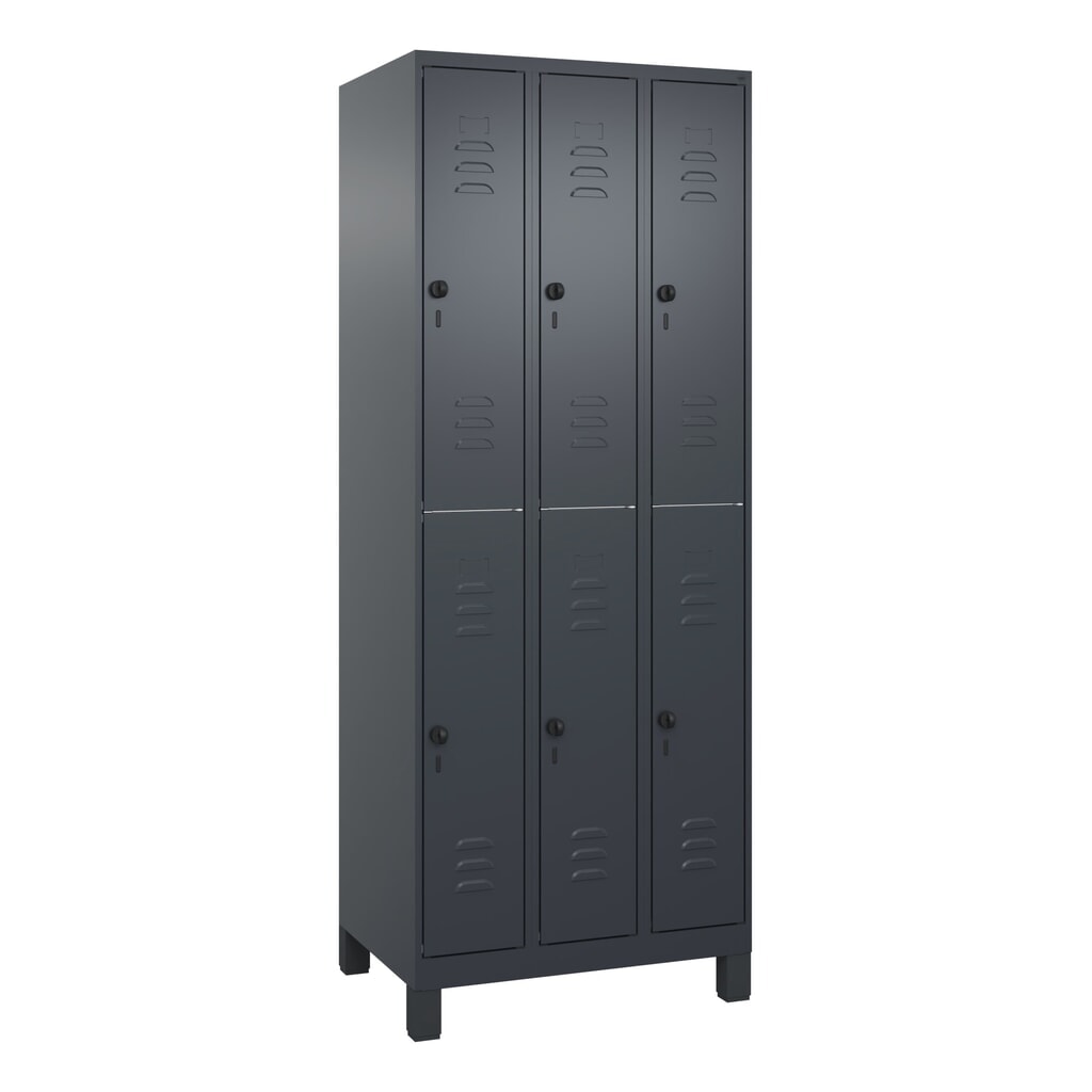 C+P Doppelstock-Spind Classic PLUS, Füße, 3 Abteile, HxBxT 1.950 x 750 x 500 mm, anthrazitgrau, anthrazitgrau, 6 Fächer, für Vorhängeschloss Produktabbildung Nr. 9: C+P Doppelstock-Spind Classic PLUS, Füße, 3 Abteile, HxBxT 1.950 x 750 x 500 mm, anthrazitgrau, anthrazitgrau, 6 Fächer, für Vorhängeschloss