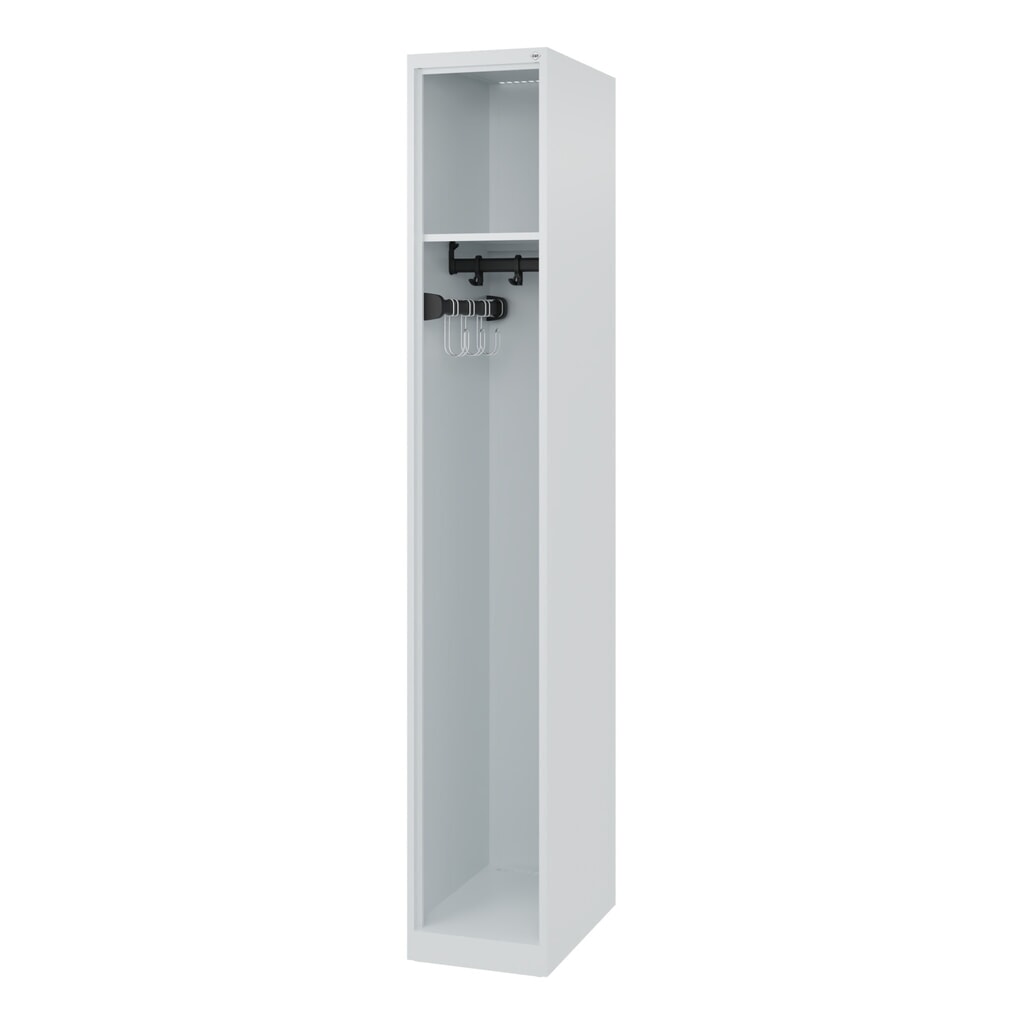 Produktabbildung: C+P Feuerwehrspind EXPERT, Bodengleiter, 1 Abteil, HxBxT 1.850 x 300 x 500 mm, lichtgrau