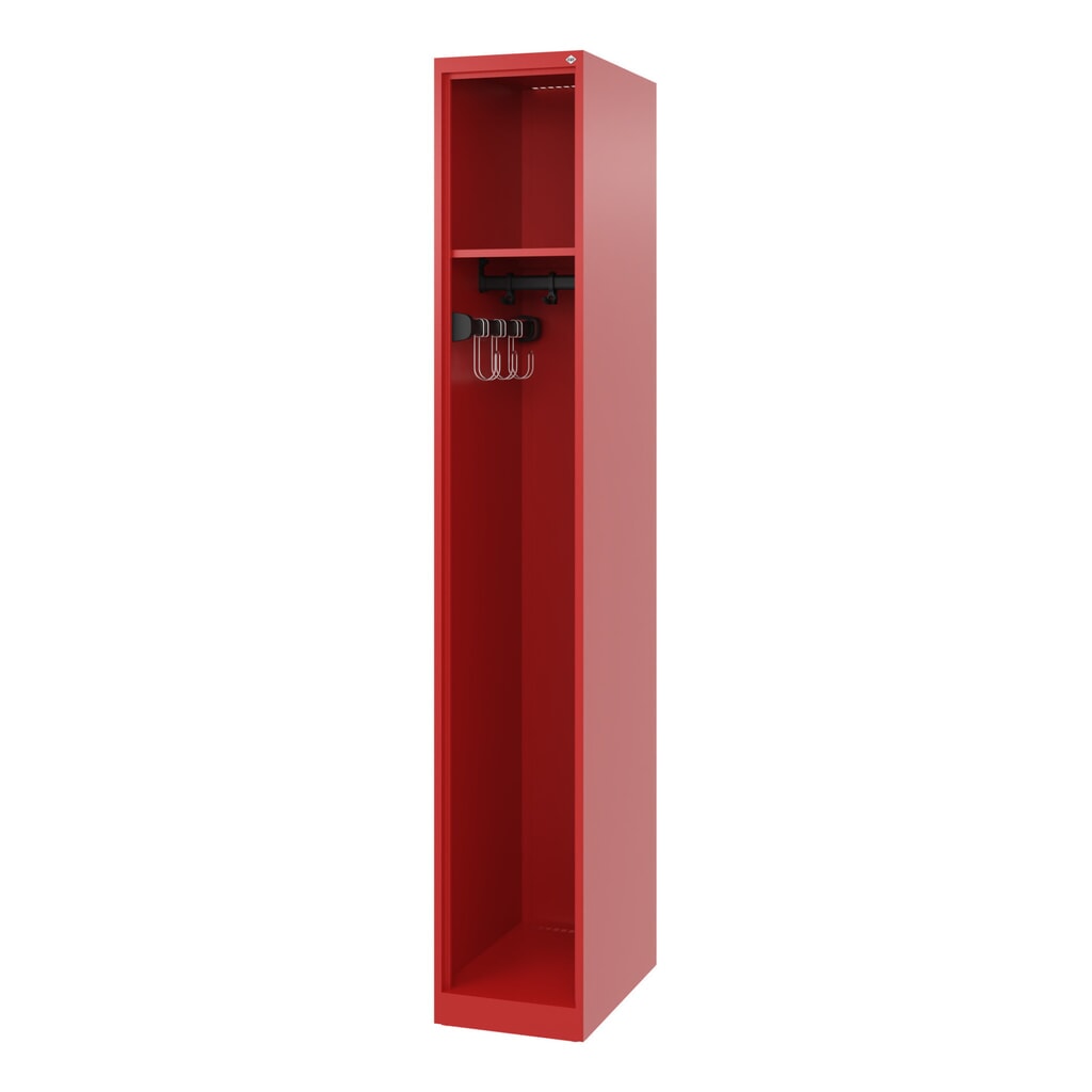 C+P Feuerwehrspind EXPERT, Bodengleiter, 1 Abteil, HxBxT 1.850 x 300 x 500 mm, feuerrot Produktabbildung: C+P Feuerwehrspind EXPERT, Bodengleiter, 1 Abteil, HxBxT 1.850 x 300 x 500 mm, feuerrot