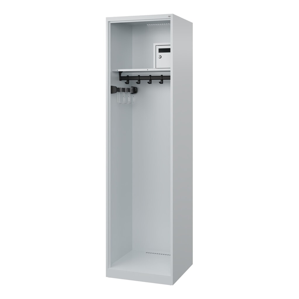 Produktabbildung: C+P Feuerwehrspind FLEXO, Bodengleiter, 1 Abteil, HxBxT 1.850 x 500 x 500 mm, lichtgrau