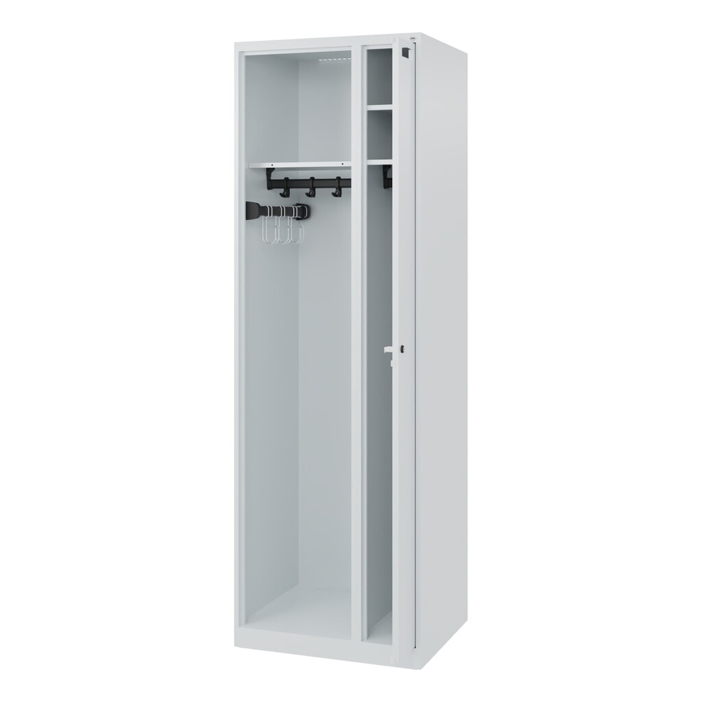 Produktabbildung: C+P Feuerwehrspind KOMBI, Bodengleiter, 1 Abteil, HxBxT 1.850 x 600 x 500 mm, lichtgrau