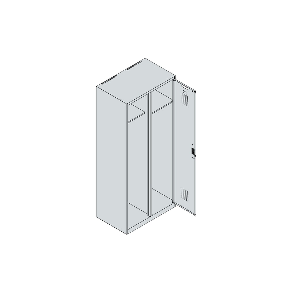 Produktabbildung Nr. 4: C+P Feuerwehrspind KOMBI, Bodengleiter, 1 Abteil, HxBxT 1.850 x 800 x 500 mm, anthrazitgrau, mit Helmhalter