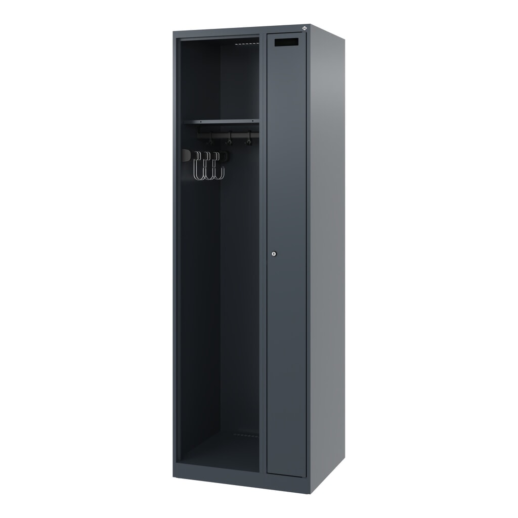 Produktabbildung Nr. 5: C+P Feuerwehrspind KOMBI, Bodengleiter, 1 Abteil, HxBxT 1.850 x 600 x 500 mm, anthrazitgrau
