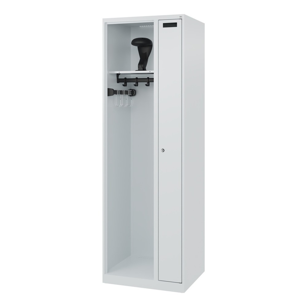 Produktabbildung Nr. 5: C+P Feuerwehrspind KOMBI, Bodengleiter, 1 Abteil, HxBxT 1.850 x 600 x 500 mm, lichtgrau, mit Helmhalter