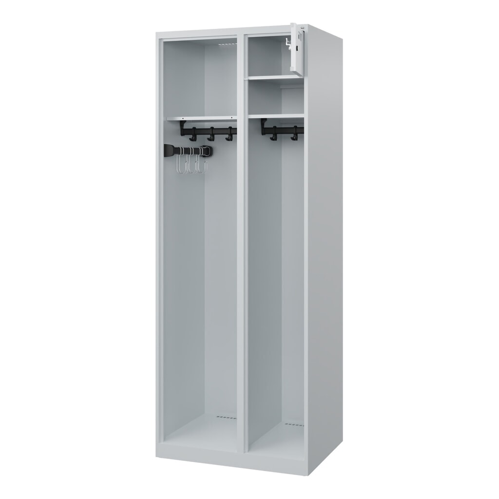 Produktabbildung: C+P Feuerwehrspind KOMBI Open, Bodengleiter, 1 Abteil, HxBxT 1.850 x 700 x 500 mm, lichtgrau