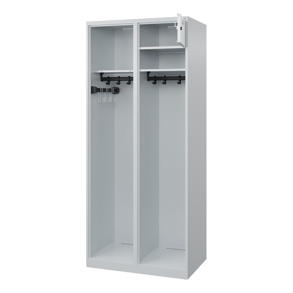Produktabbildung: C+P Feuerwehrspind KOMBI Open, Bodengleiter, 1 Abteil, HxBxT 1.850 x 800 x 500 mm, lichtgrau