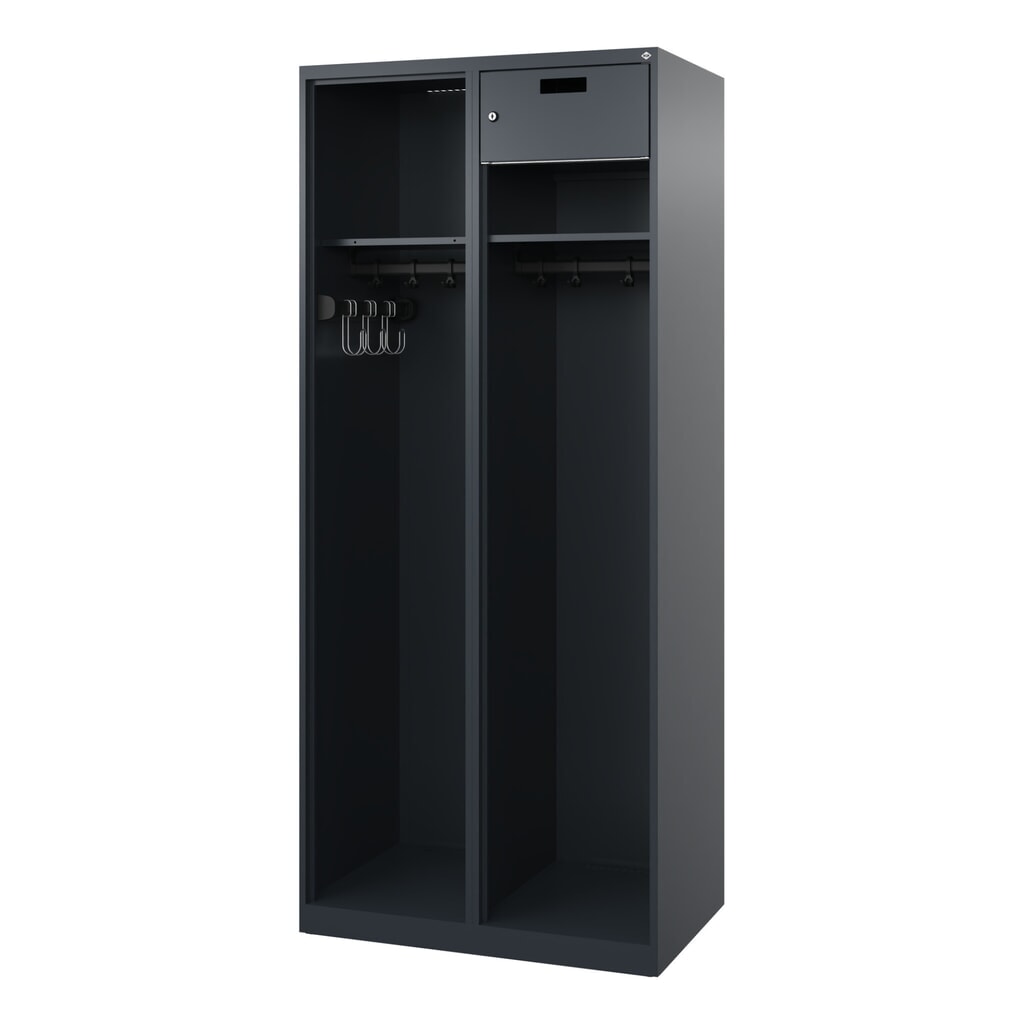 Produktabbildung Nr. 4: C+P Feuerwehrspind KOMBI Open, Bodengleiter, 1 Abteil, HxBxT 1.850 x 800 x 500 mm, anthrazitgrau