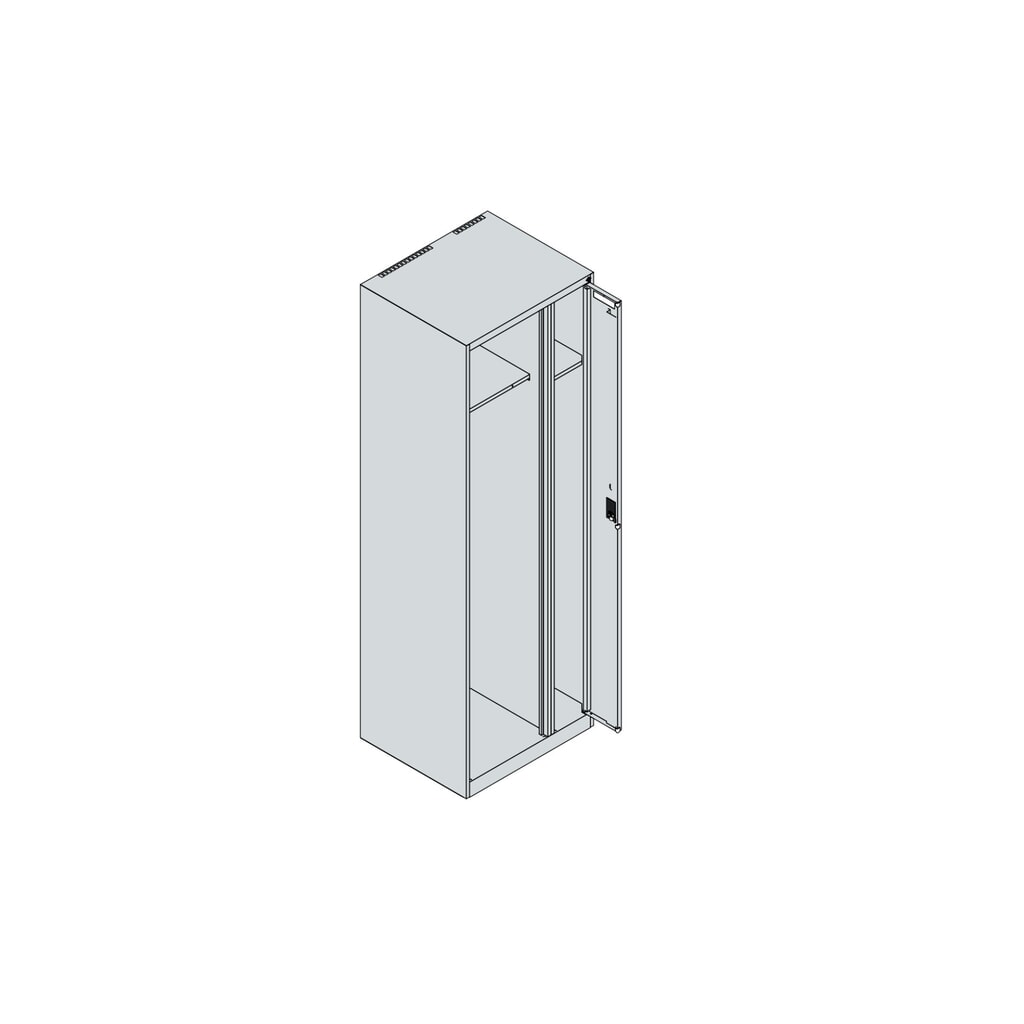 C+P Feuerwehrspind KOMBI, Sockel, 1 Abteil, HxBxT 1.850 x 600 x 500 mm, lichtgrau, mit Helmhalter Produktabbildung Nr. 4: C+P Feuerwehrspind KOMBI, Sockel, 1 Abteil, HxBxT 1.850 x 600 x 500 mm, lichtgrau, mit Helmhalter