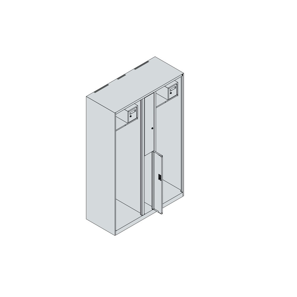Produktabbildung Nr. 4: C+P Feuerwehrspind MAXI, Bodengleiter, HxBxT 1.850 x 1.200 x 500 mm, anthrazitgrau, mit Helmhalter