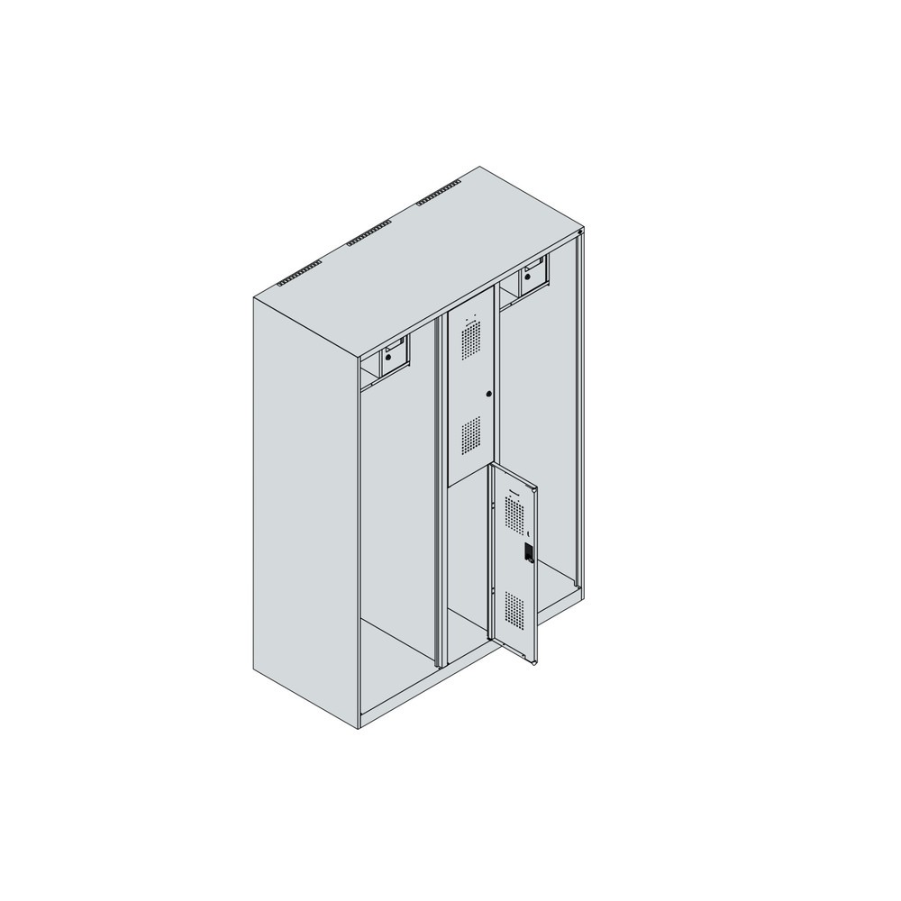 Produktabbildung Nr. 4: C+P Feuerwehrspind MAXI, Bodengleiter, HxBxT 1.850 x 1.300 x 600 mm, anthrazitgrau, mit Helmhalter