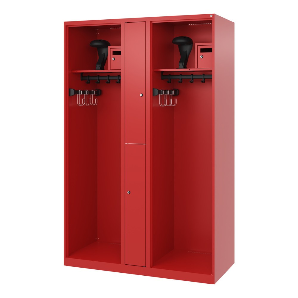 Produktabbildung Nr. 5: C+P Feuerwehrspind MAXI, Bodengleiter, HxBxT 1.850 x 1.200 x 500 mm, feuerrot, mit Helmhalter