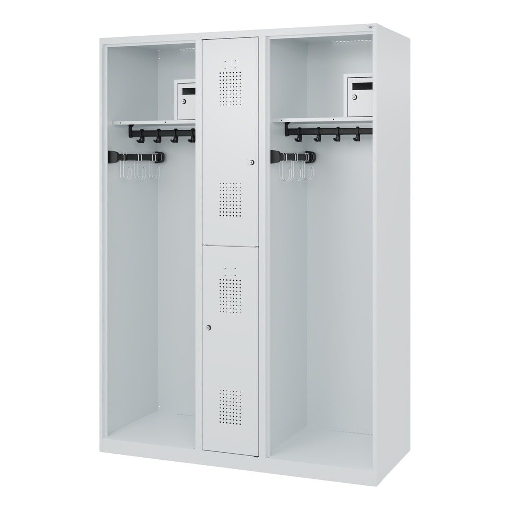 Produktabbildung Nr. 5: C+P Feuerwehrspind MAXI, Bodengleiter, HxBxT 1.850 x 1.300 x 500 mm, lichtgrau