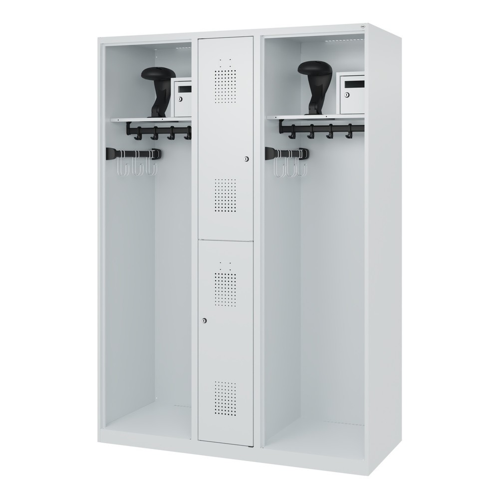 Produktabbildung Nr. 5: C+P Feuerwehrspind MAXI, Bodengleiter, HxBxT 1.850 x 1.300 x 500 mm, lichtgrau, mit Helmhalter