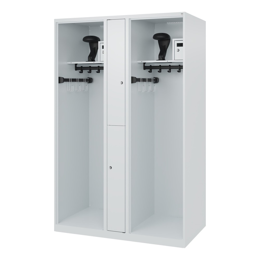 Produktabbildung Nr. 5: C+P Feuerwehrspind MAXI, Bodengleiter, HxBxT 1.850 x 1.200 x 600 mm, lichtgrau, mit Helmhalter