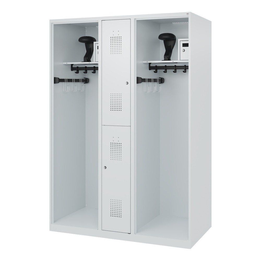 Produktabbildung Nr. 5: C+P Feuerwehrspind MAXI, Bodengleiter, HxBxT 1.850 x 1.300 x 600 mm, lichtgrau, mit Helmhalter
