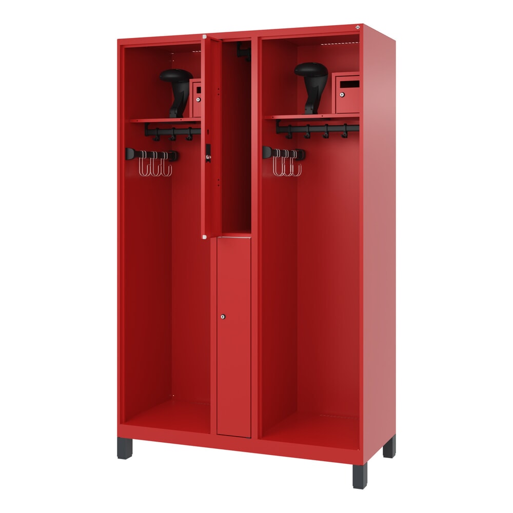Feuerwehrschrank / 3 Abteile / Tür mit Etikettenrahmen / 2.100 x 1.230 Feuerwehrschrank / 3 Abteile / Tür mit Etikettenrahmen / 2.100 x 1.230