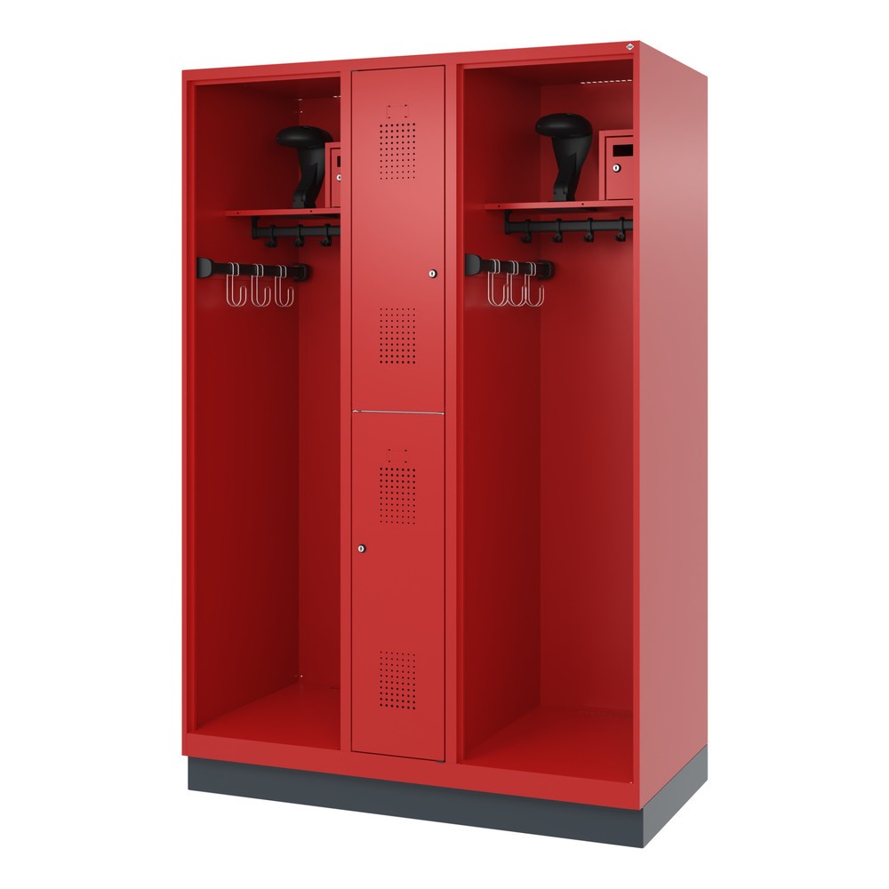 Produktabbildung Nr. 5: C+P Feuerwehrspind MAXI, Sockel, HxBxT 1.850 x 1.300 x 600 mm, feuerrot, mit Helmhalter
