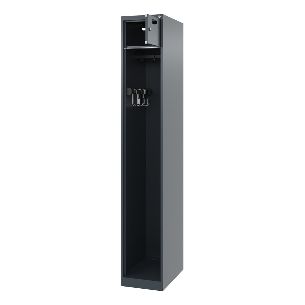 C+P Feuerwehrspind PRAKTUS, Bodengleiter, 1 Abteil, HxBxT 1.850 x 300 x 500 mm, anthrazitgrau Produktabbildung Nr. 1: C+P Feuerwehrspind PRAKTUS, Bodengleiter, 1 Abteil, HxBxT 1.850 x 300 x 500 mm, anthrazitgrau