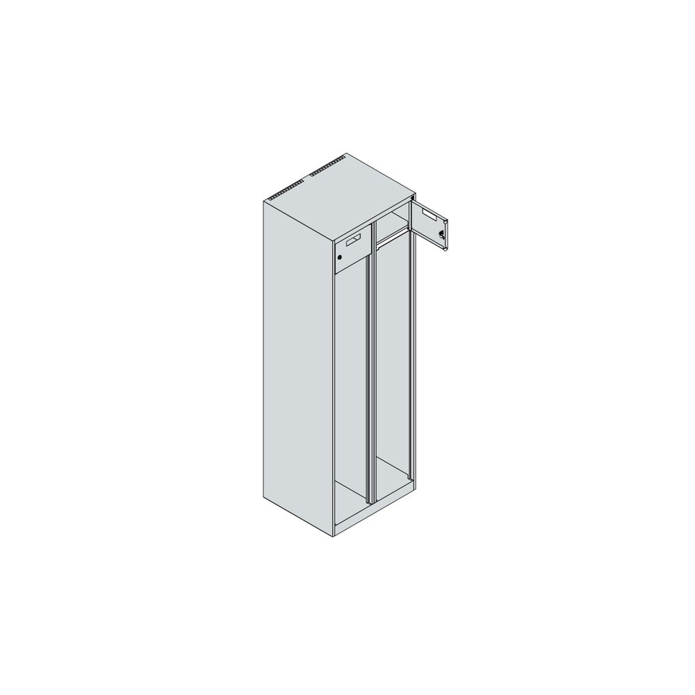 Produktabbildung Nr. 4: C+P Feuerwehrspind PRAKTUS, Bodengleiter, 2 Abteile, HxBxT 1.850 x 600 x 500 mm, lichtgrau