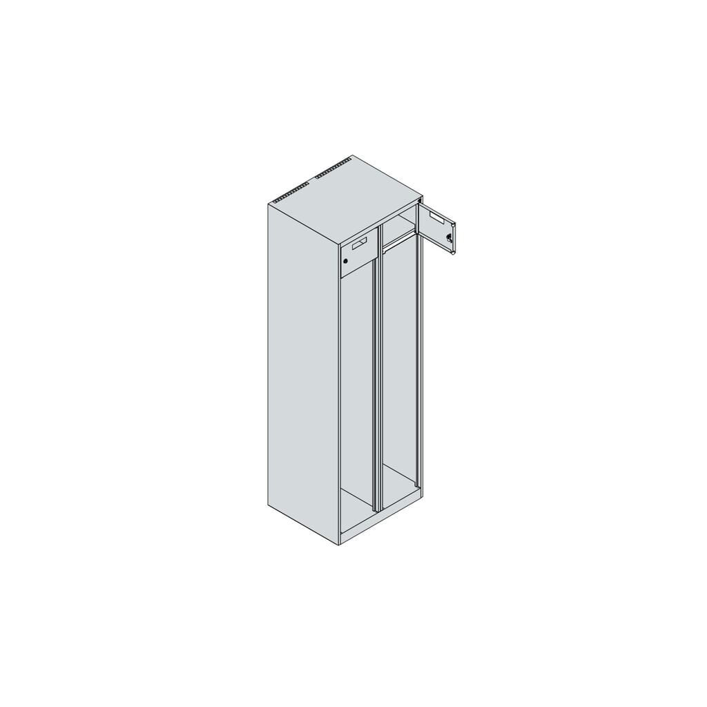 C+P Feuerwehrspind PRAKTUS, Füße, 2 Abteile, HxBxT 1.850 x 600 x 500 mm, lichtgrau, mit Helmhalter Produktabbildung Nr. 4: C+P Feuerwehrspind PRAKTUS, Füße, 2 Abteile, HxBxT 1.850 x 600 x 500 mm, lichtgrau, mit Helmhalter