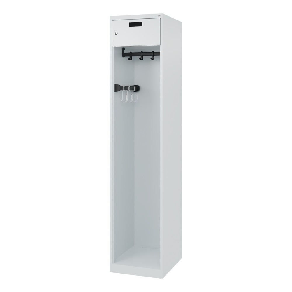 Produktabbildung Nr. 5: C+P Feuerwehrspind PRAKTUS, Bodengleiter, 1 Abteil, HxBxT 1.850 x 400 x 500 mm, lichtgrau