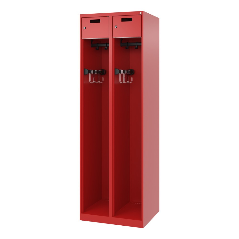 Produktabbildung Nr. 5: C+P Feuerwehrspind PRAKTUS, Bodengleiter, 2 Abteile, HxBxT 1.850 x 600 x 500 mm, feuerrot