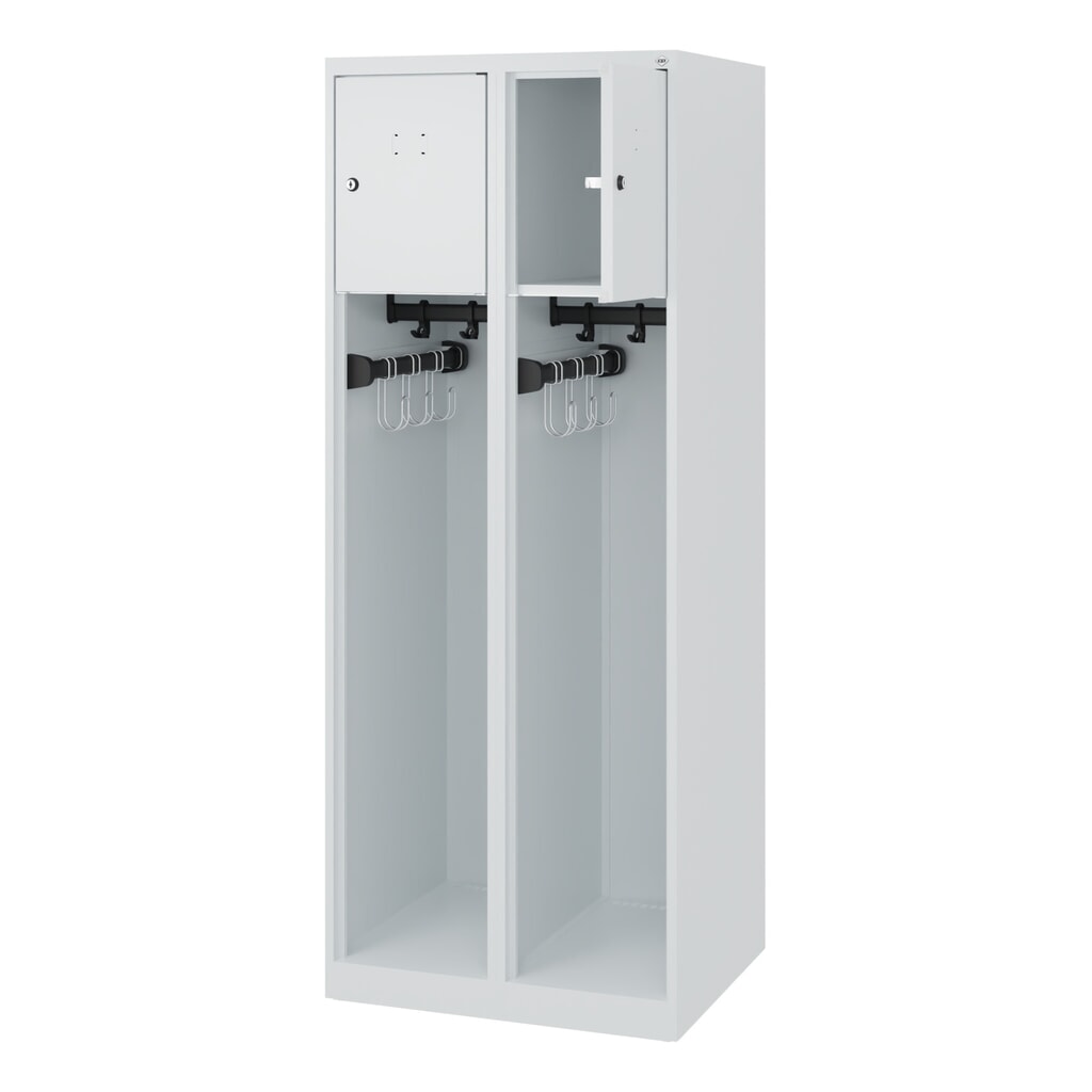 C+P Feuerwehrspind YOUNGSTER, Bodengleiter, 2 Abteile, HxBxT 1.530 x 600 x 500 mm, lichtgrau Produktabbildung: C+P Feuerwehrspind YOUNGSTER, Bodengleiter, 2 Abteile, HxBxT 1.530 x 600 x 500 mm, lichtgrau