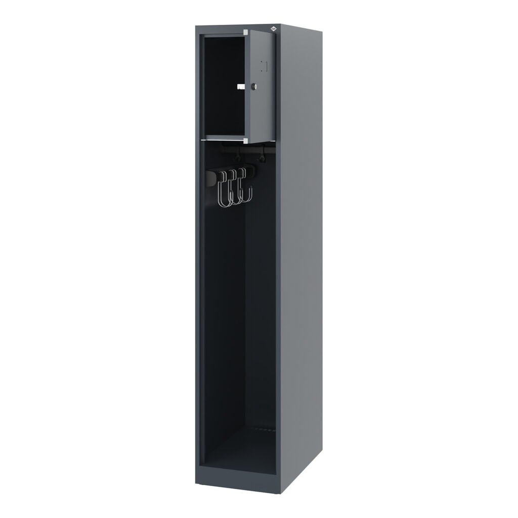 Produktabbildung: C+P Feuerwehrspind YOUNGSTER, Bodengleiter, 1 Abteil, HxBxT 1.530 x 300 x 500 mm, anthrazitgrau