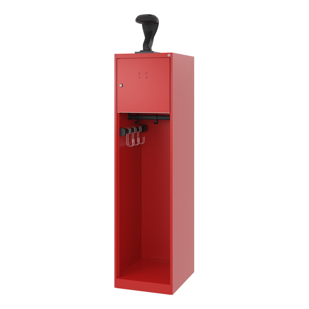 C+P Feuerwehrspind YOUNGSTER, Bodengleiter, 1 Abteil, HxBxT 1.530 x 400 x 500 mm, feuerrot, mit Helmhalter Produktabbildung Nr. 5: C+P Feuerwehrspind YOUNGSTER, Bodengleiter, 1 Abteil, HxBxT 1.530 x 400 x 500 mm, feuerrot, mit Helmhalter