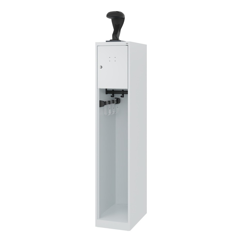 Produktabbildung Nr. 5: C+P Feuerwehrspind YOUNGSTER, Bodengleiter, 1 Abteil, HxBxT 1.530 x 300 x 500 mm, lichtgrau, mit Helmhalter