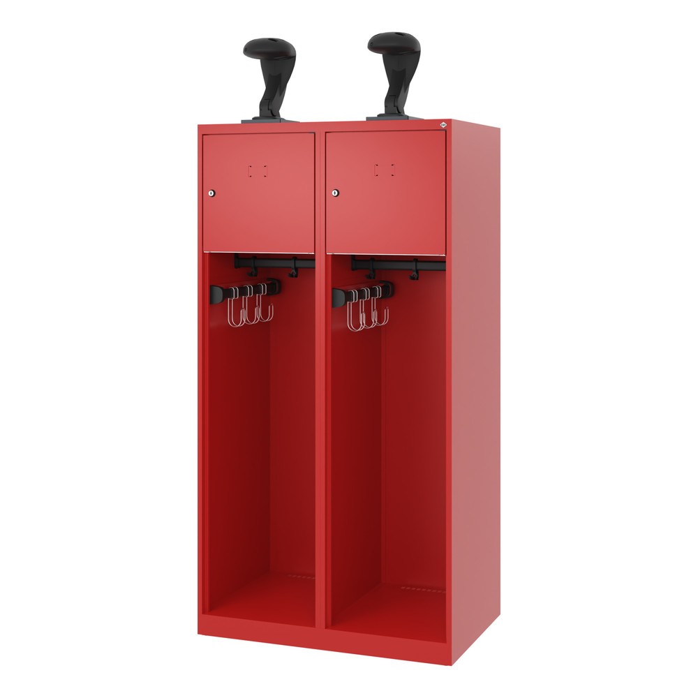 Produktabbildung Nr. 5: C+P Feuerwehrspind YOUNGSTER, Bodengleiter, 2 Abteile, HxBxT 1.530 x 800 x 500 mm, feuerrot, mit Helmhalter