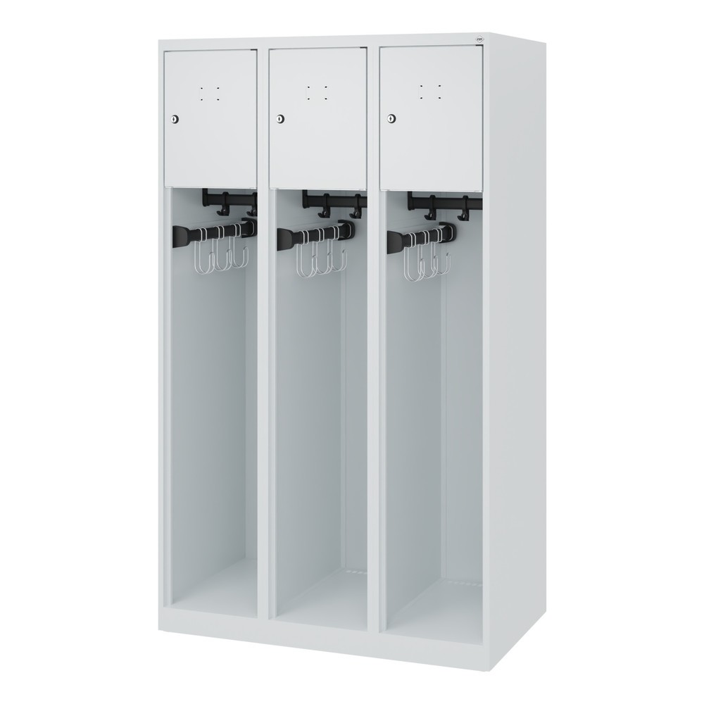 Produktabbildung Nr. 5: C+P Feuerwehrspind YOUNGSTER, Bodengleiter, 3 Abteile, HxBxT 1.530 x 900 x 500 mm, lichtgrau