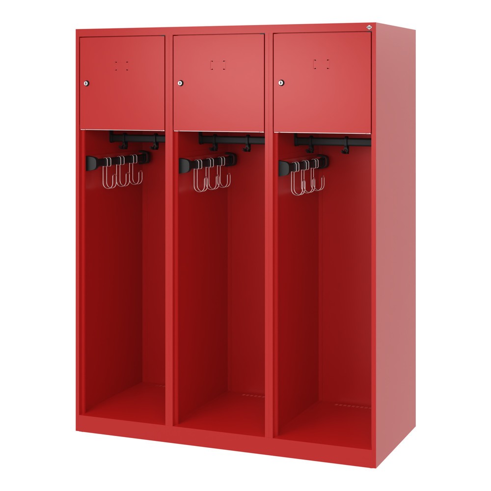 Produktabbildung Nr. 5: C+P Feuerwehrspind YOUNGSTER, Bodengleiter, 3 Abteile, HxBxT 1.530 x 1.200 x 500 mm, feuerrot