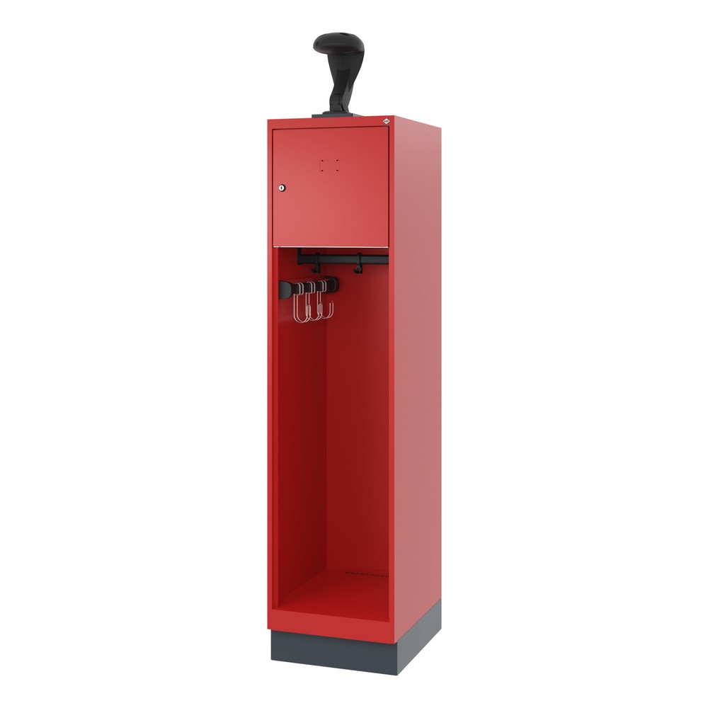Produktabbildung Nr. 5: C+P Feuerwehrspind YOUNGSTER, Sockel, 1 Abteil, HxBxT 1.530 x 400 x 500 mm, feuerrot, mit Helmhalter