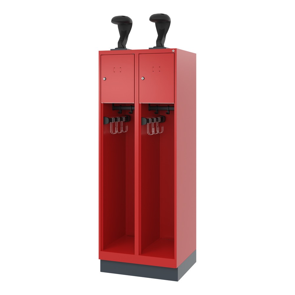 Produktabbildung Nr. 5: C+P Feuerwehrspind YOUNGSTER, Sockel, 2 Abteile, HxBxT 1.530 x 600 x 500 mm, feuerrot, mit Helmhalter