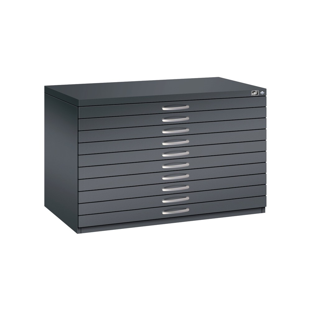 Produktabbildung Nr. 1: C+P Flachablageschrank, 10 Schubladen DIN A1, schwarzgrau