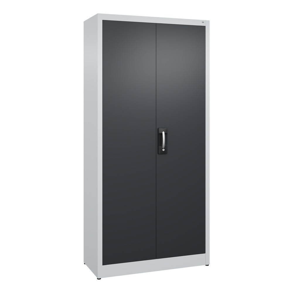 Produktabbildung Nr. 1: C+P Flügeltürenschrank, 5 OH, HxBxT 1.950 x 930 x 400 mm, lichtgrau, schwarzgrau