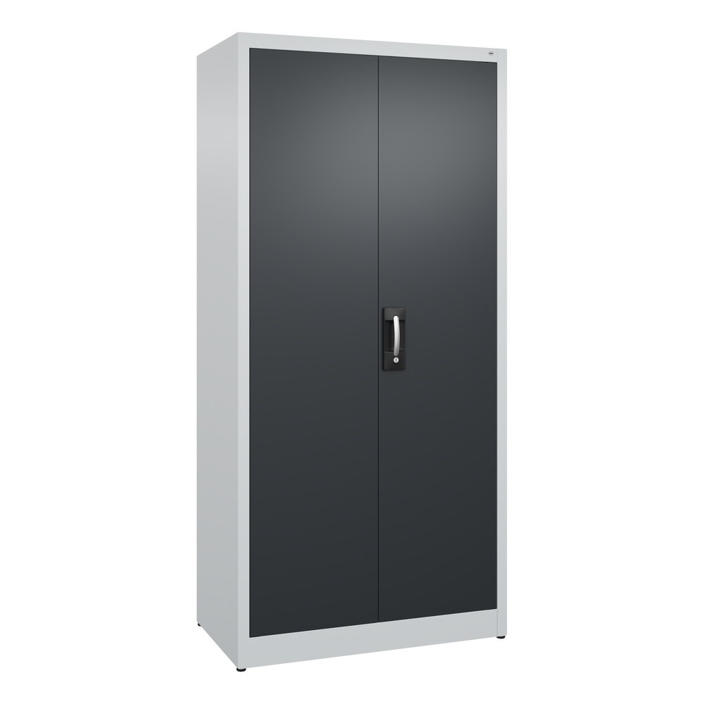 Produktabbildung Nr. 1: C+P Flügeltürenschrank, 5 OH, HxBxT 1.950 x 930 x 500 mm, lichtgrau, schwarzgrau