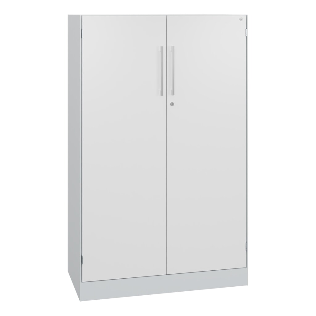 Produktabbildung: C+P Flügeltürenschrank Asisto, 3 OH, Breite 800 mm, lichtgrau, verkehrsweiß