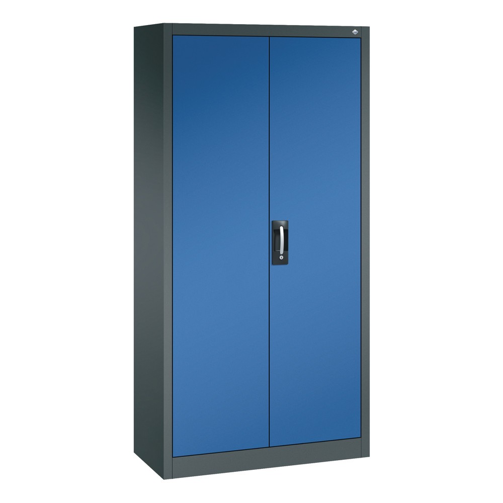 Produktabbildung Nr. 1: C+P Flügeltürenschrank mit 21 Fächern, HxBxT 1.950 x 930 x 400 mm, anthrazitgrau, enzianblau