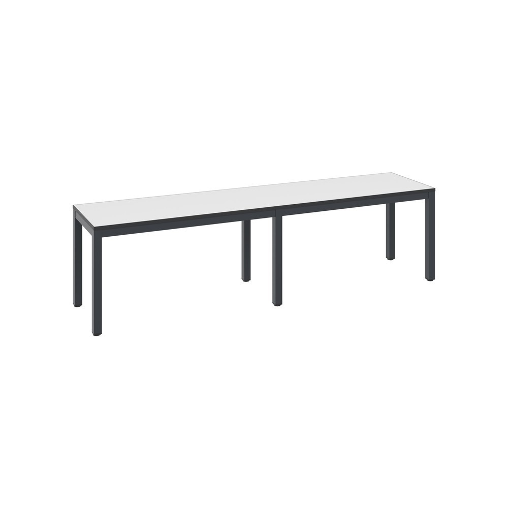 Product afbeelding: C+P kleedkamerbank Basic Plus, lengte 1.500 mm, zwartgrijs/wit