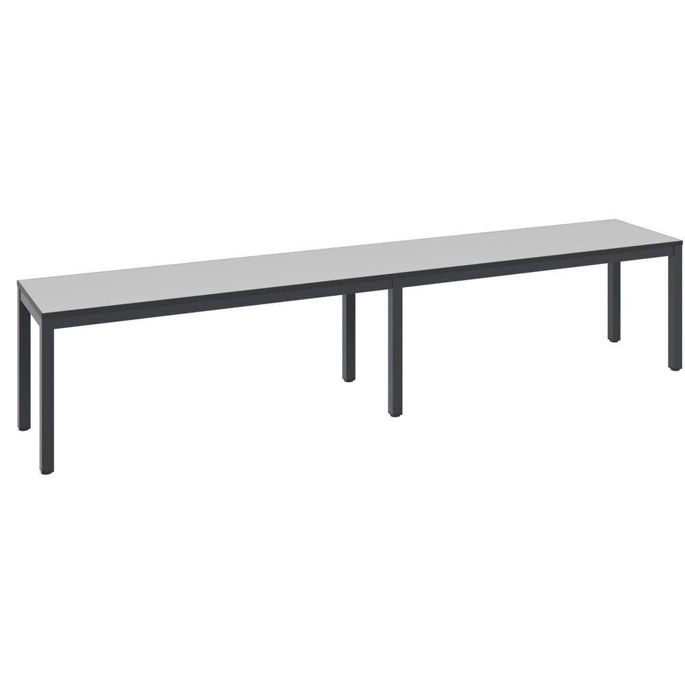 Product afbeelding: C+P kleedkamerbank Basic Plus, lengte 1.960 mm, zwartgrijs/zilvergrijs