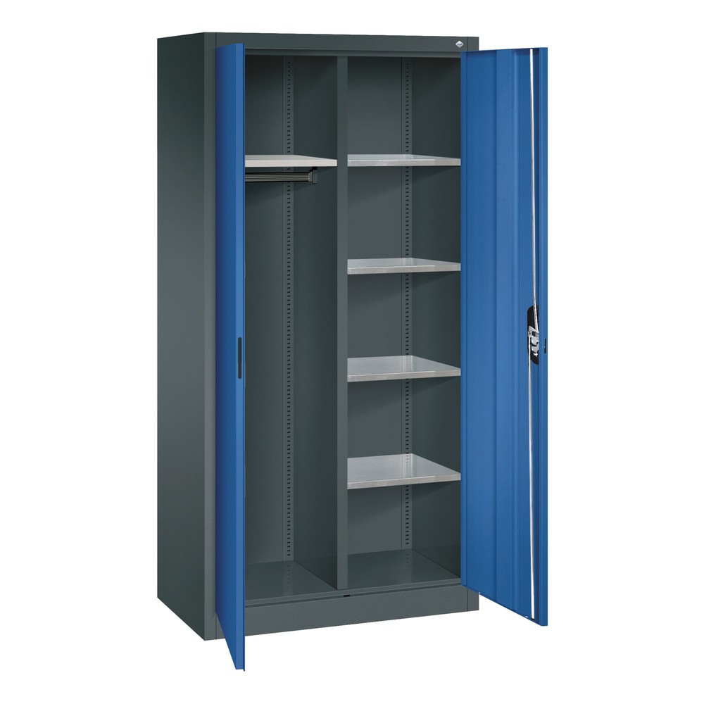 Produktabbildung Nr. 3: C+P Büroschrank 6 Fächer + Kleiderstange, HxBxT 1.950 x 930 x 500 mm, anthrazitgrau, rubinrot
