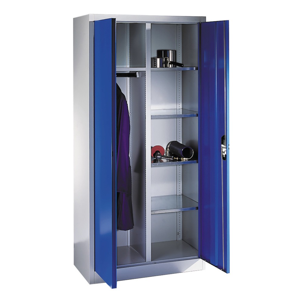 Produktabbildung Nr. 4: C+P Büroschrank 6 Fächer + Kleiderstange, HxBxT 1.950 x 930 x 500 mm, lichtgrau, enzianblau