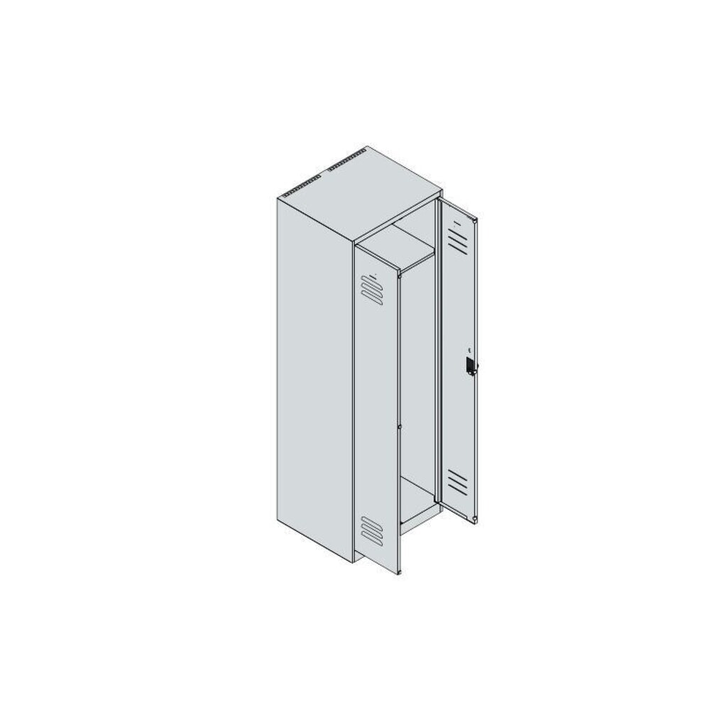 Produktabbildung Nr. 8: C+P PSA Doppel-Spind Classic PLUS, 2 Abteile, HxBxT 1.850 x 600 x 500 mm, lichtgrau, clowngrün, für Vorhängeschloss