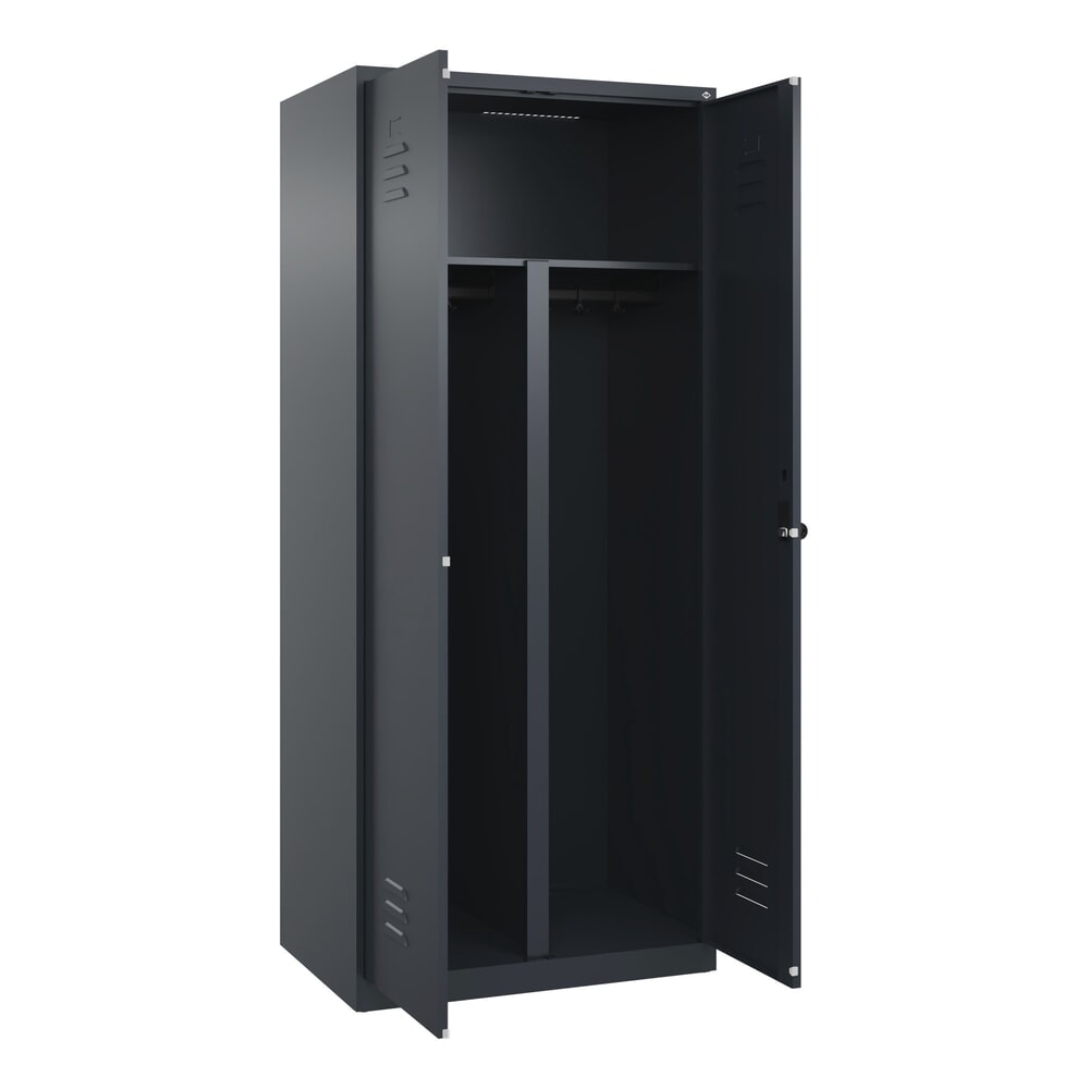 Produktabbildung Nr. 1: C+P PSA Doppel-Spind Classic PLUS, 2 Abteile, HxBxT 1.850 x 800 x 500 mm, anthrazitgrau, anthrazitgrau, für Vorhängeschloss