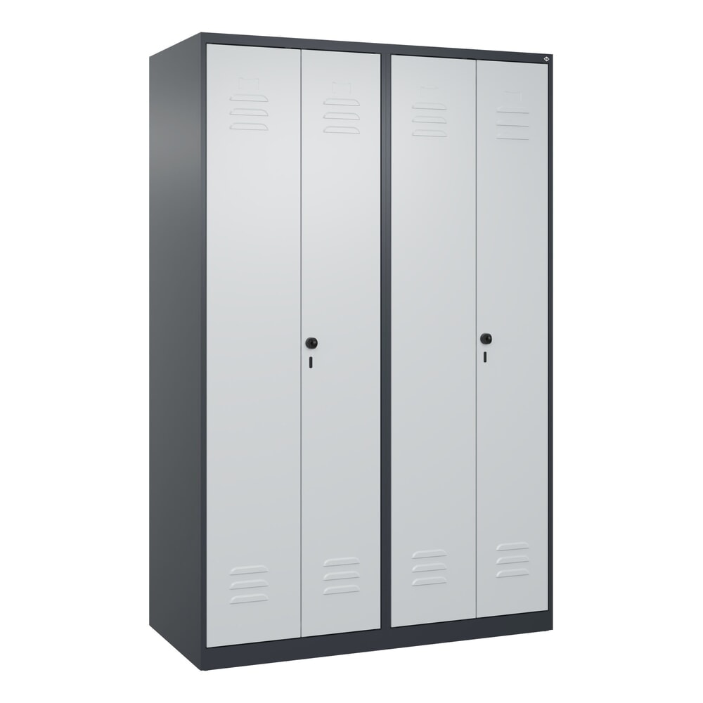 Produktabbildung Nr. 9: C+P PSA Doppel-Spind Classic PLUS, 4 Abteile, HxBxT 1.850 x 1.200 x 500 mm, anthrazitgrau, lichtgrau, für Vorhängeschloss